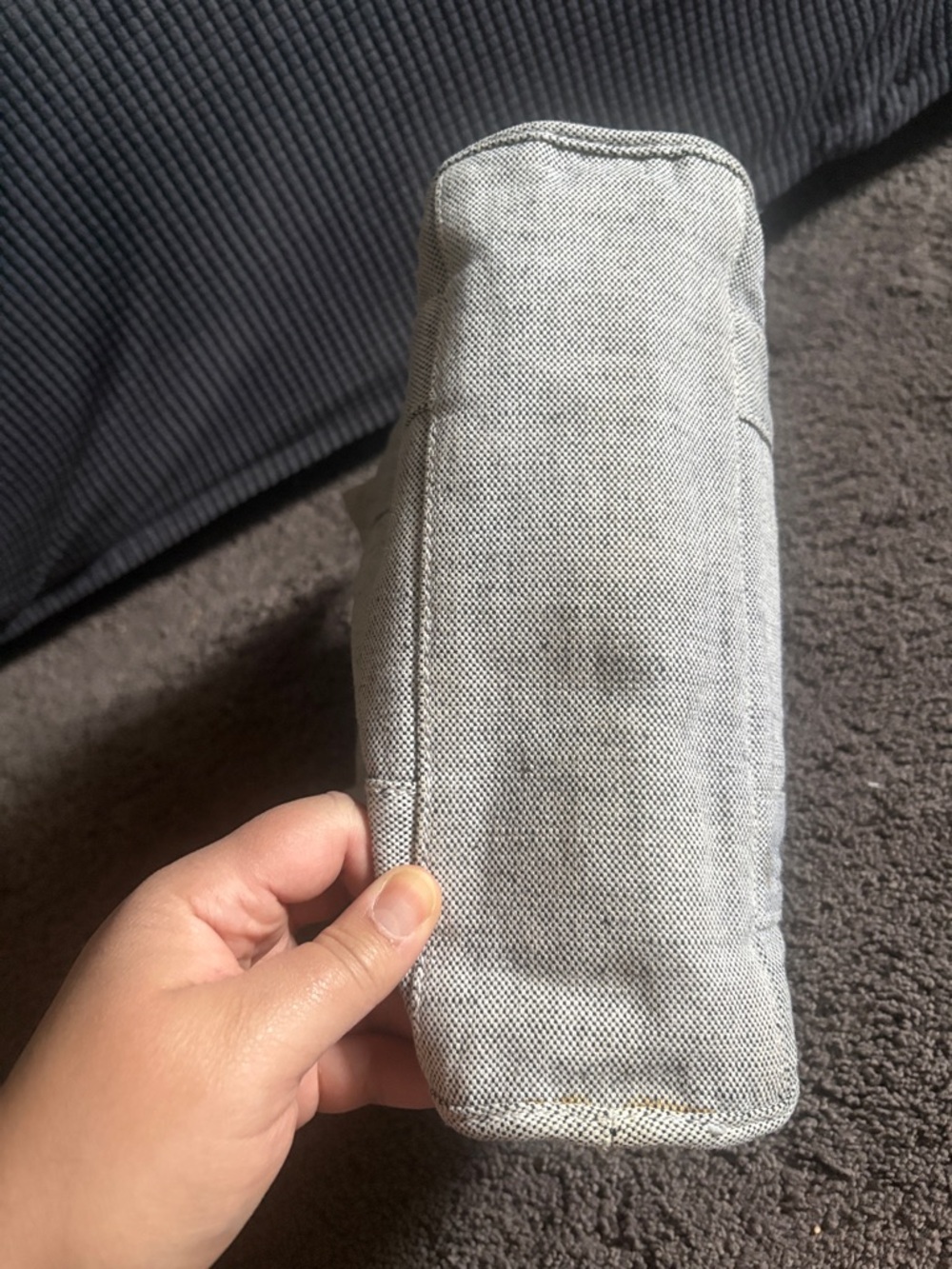 Prada Light Cream Canvas Tote with Black Logo Accent - Picture 3 of 6